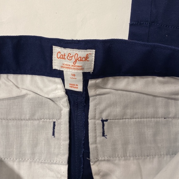 Cat & Jack Pants Straight Leg Adjust Waist School Uniform Navy Blue NEW kids 10 - Picture 5 of 8